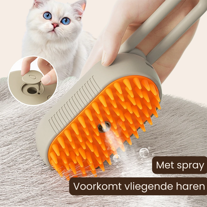 NuvoraPets® 3-in-1 elektrische stoomborstel voor hond en kat